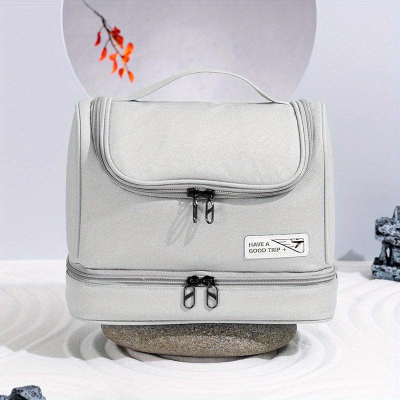 Large Capacity Cosmetic Bag Double Layer Toiletry Organizer