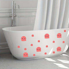 6Pcs Cartoon Octopus Bathtub Stickers Waterproof