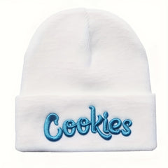 Letter Embroidery Cotton Beanie Solid Knit Hat Hip Hop Unisex Couple Skull Hats