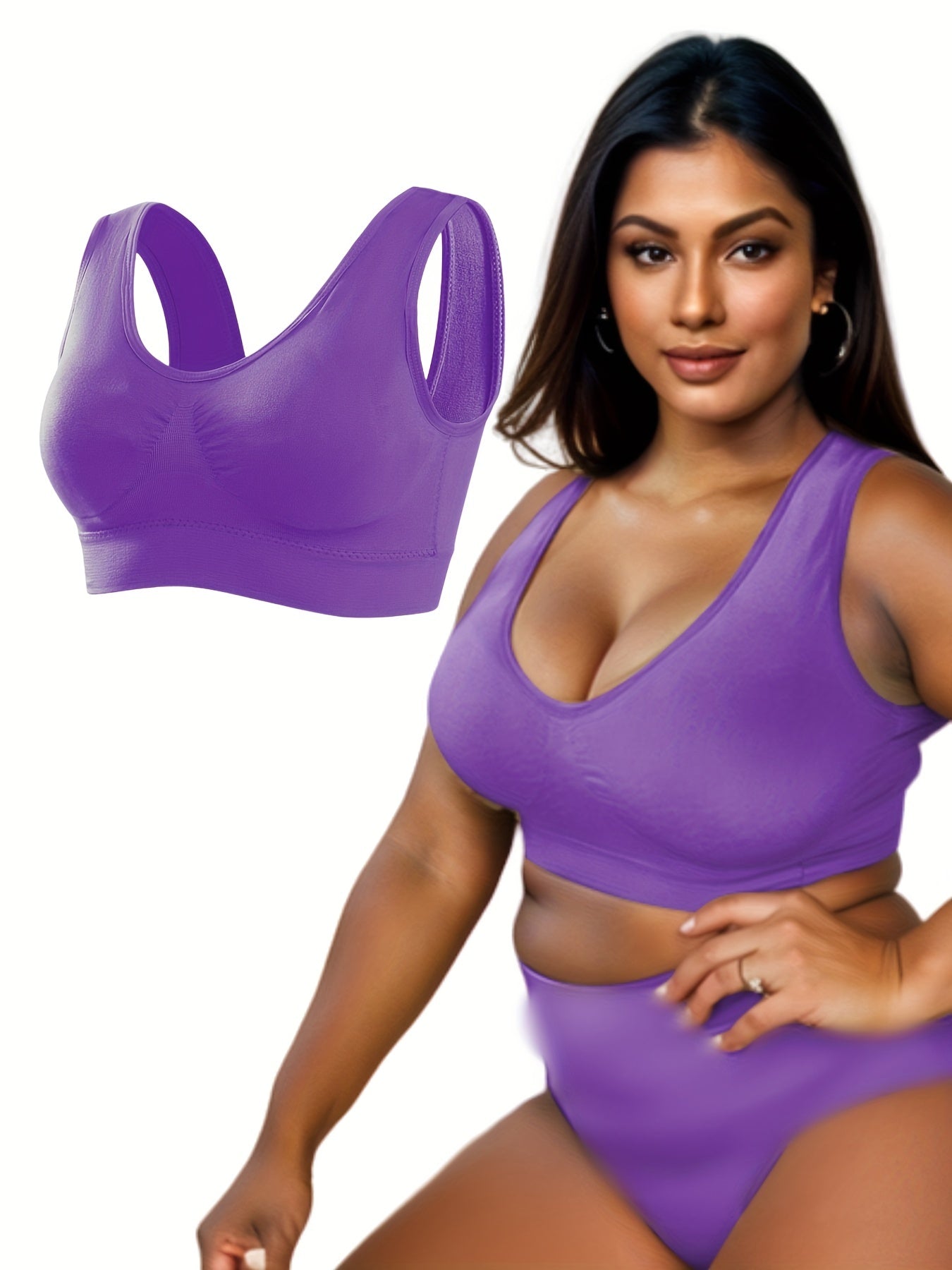  Solid Comfort Sports Bra Breathable Stretch Tank
