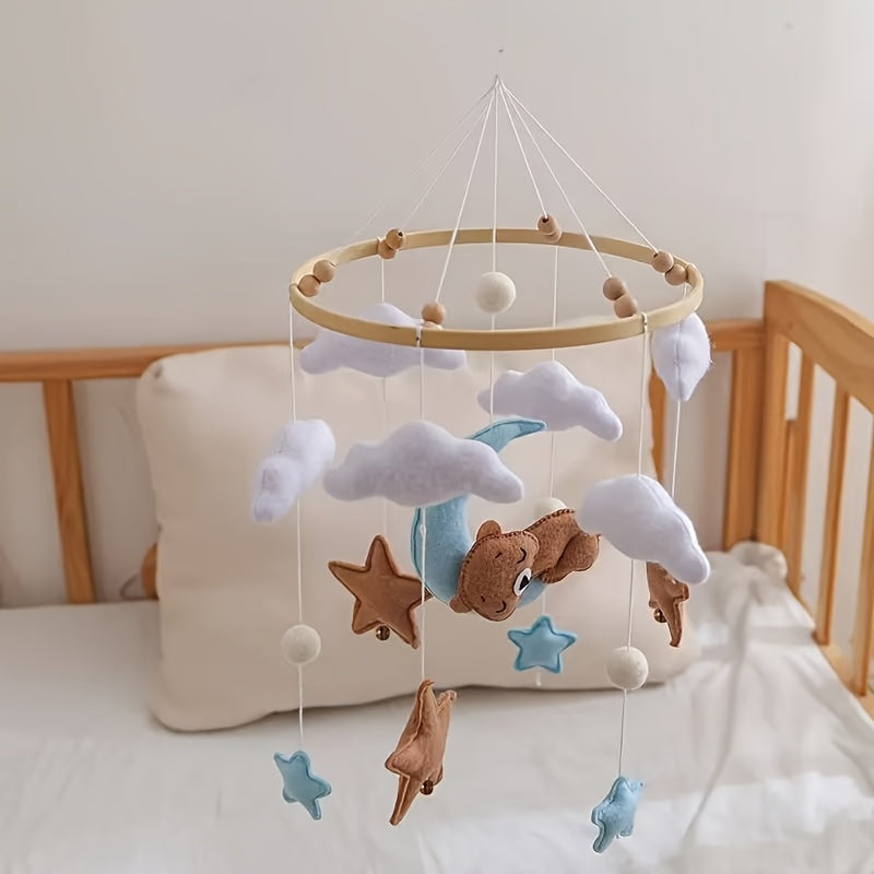 Baby Sheep Bed Bell Animal Shape Toy with Plush Bear