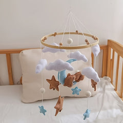 Baby Sheep Bed Bell Animal Shape Toy with Plush Bear