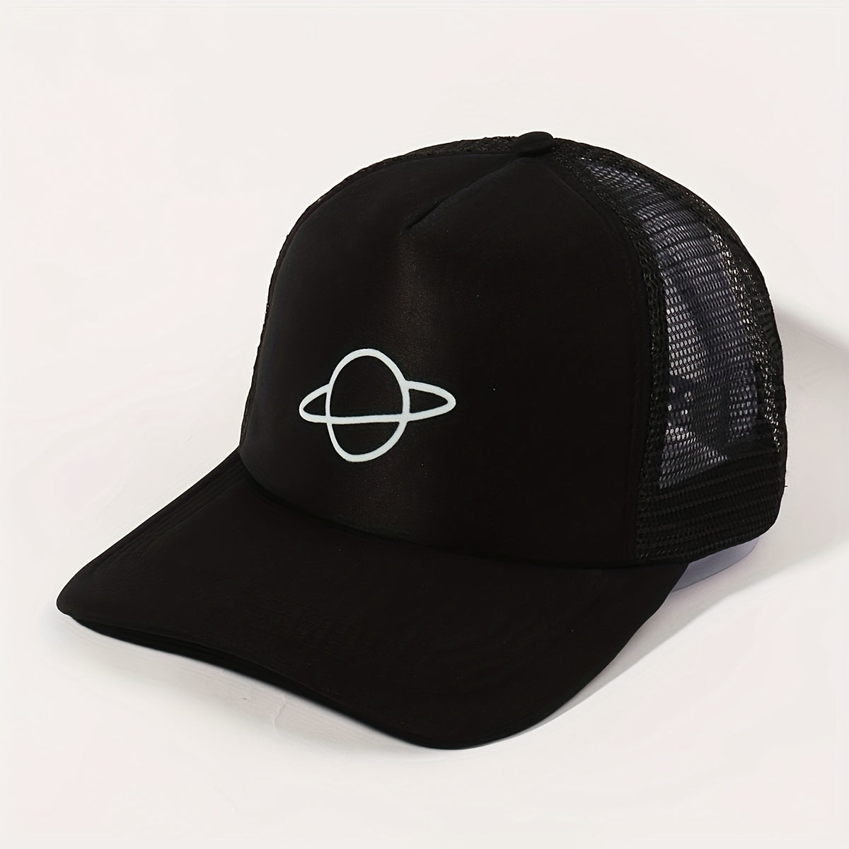 Planet Print Trucker Hat Mesh Breathable Baseball Cap Lightweight Casual Dad Hat