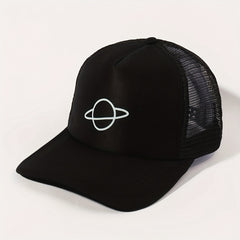 Planet Print Trucker Hat Mesh Breathable Baseball Cap Lightweight Casual Dad Hat