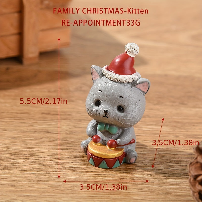 Christmas Resin Family Small Animal Ornaments Creative Home Decoration