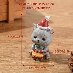 Christmas Resin Family Small Animal Ornaments Creative Home Decoration