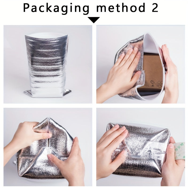 10 Pcs Aluminum Foil Insulated Food Storage Ice Bag Picnic Bags