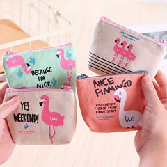Cartoon Coin Purse Canvas Wallet Women's Foldable Key Bag
