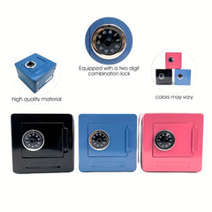 Metal Mini Safe Coin Storage Box Combo Lock Key Organizer Small Jewelry Box