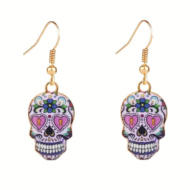 Halloween Party Funny Skull Ghost Head Earrings
