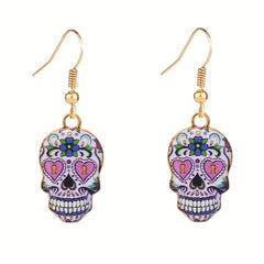 Halloween Party Funny Skull Ghost Head Earrings