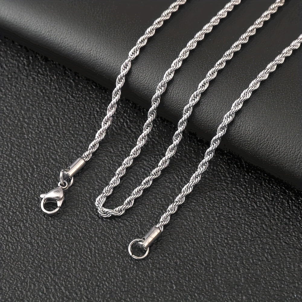 Hip Hop Spiral Chain Necklace Stainless Steel Vintage Necklace For Men