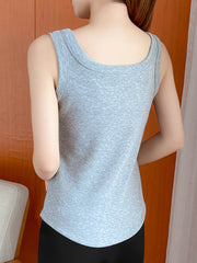 Soft Thermal Plush Top Square Neck Sleeveless Women's Lingerie