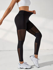 Mesh Contrast Breathable Yoga Leggings Running Workout Sports Tight Pants