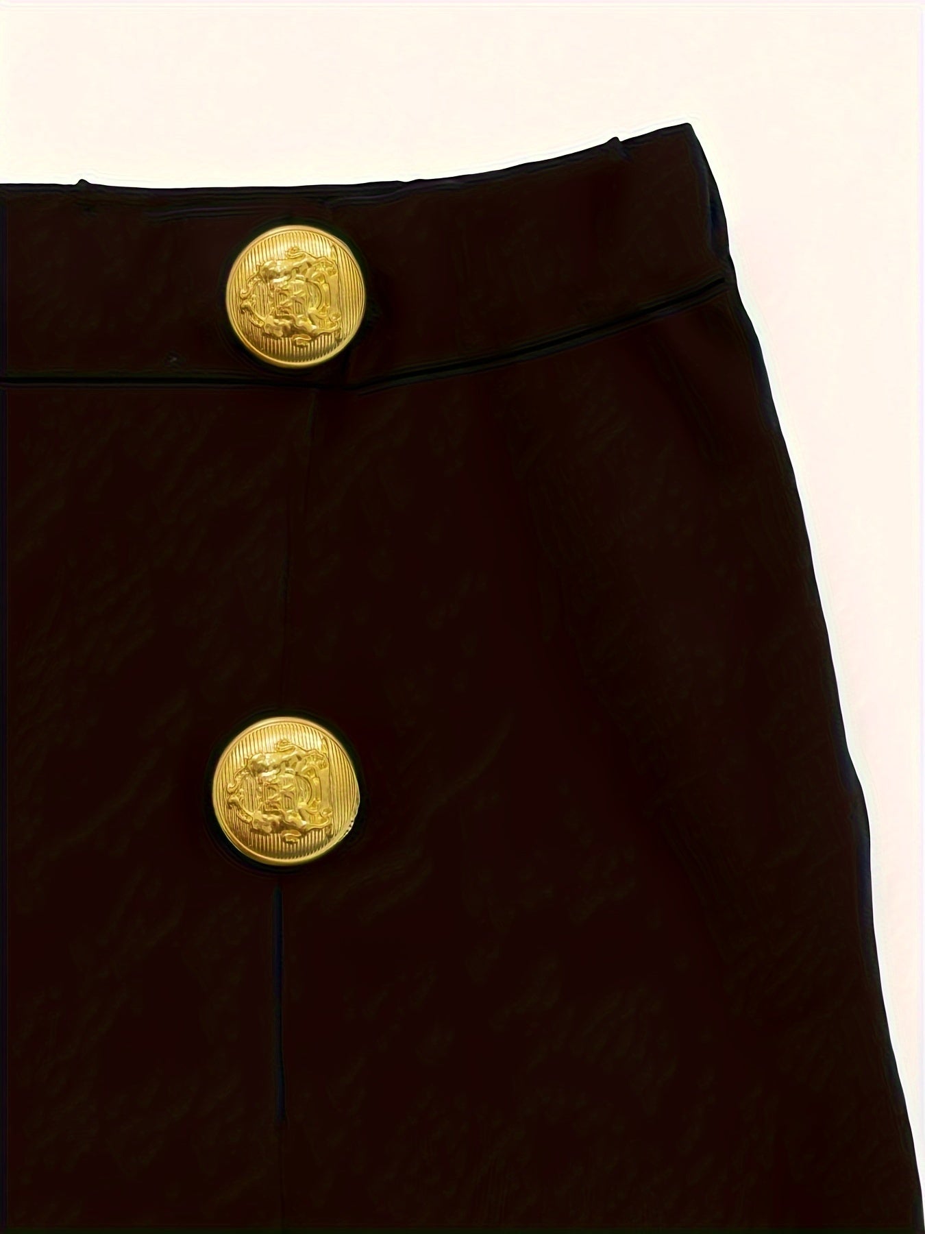 Women's Plus Solid Button Decor High Rise Skinny Trousers