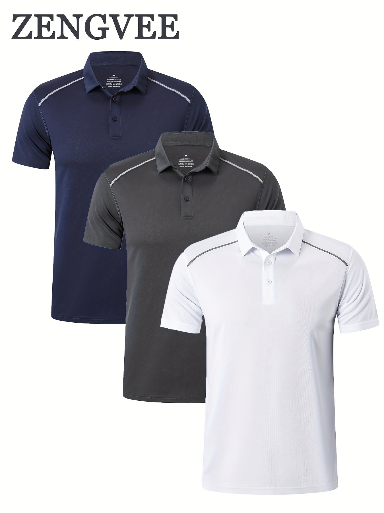 Men's Vintage Polo Shirt Casual Button Up Polo Shirt