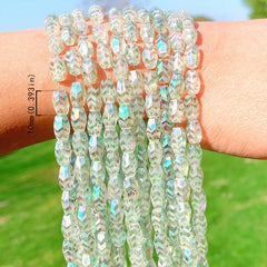 55pcs AB Plated Crystal Beads Frosted Glass Spacer Beads for DIY Bracelet