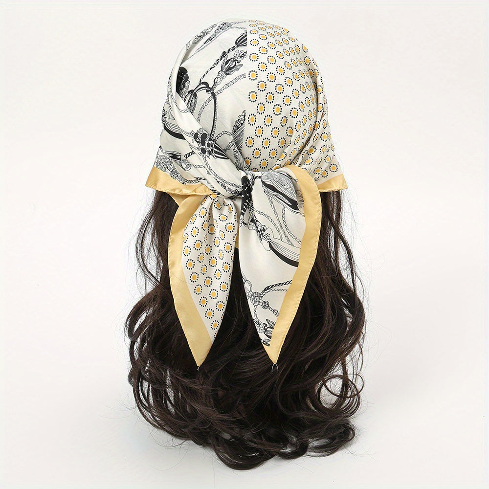 Satin Scarf 70 cm Square Print Neck Handbag Decorative Ribbon