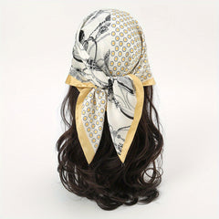 Satin Scarf 70 cm Square Print Neck Handbag Decorative Ribbon