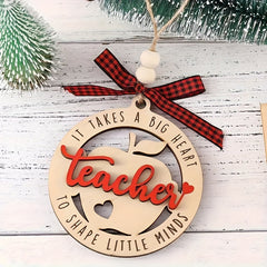 1pc Teacher Christmas Decorations Pendants Holiday Season Collectibles