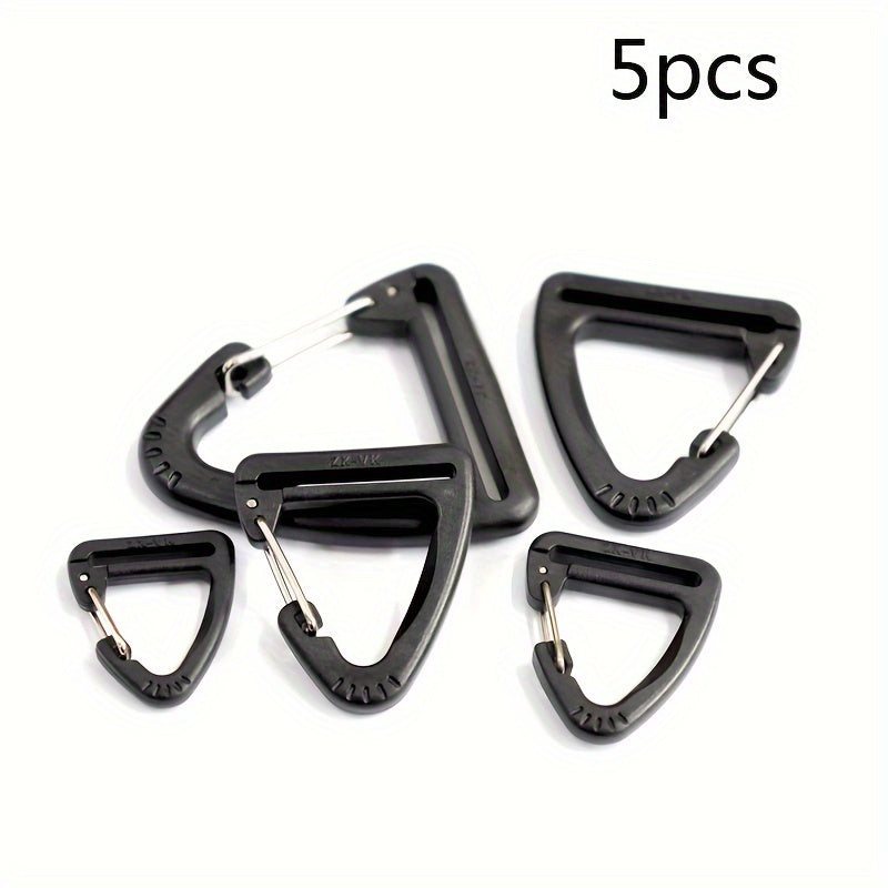 5pcs Triangle Plastic Hanging Buckle Carabiner Outdoor Camping Backpack Hook