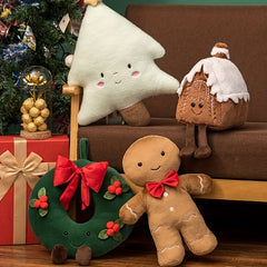 40cm Christmas Gingerbread Man Wreath Festive Decoration & Plush Toy Gift