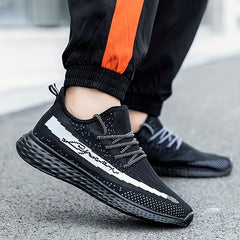  Men's Woven Knit Breathable Sneakers Non Slip Soft Sole Shoes