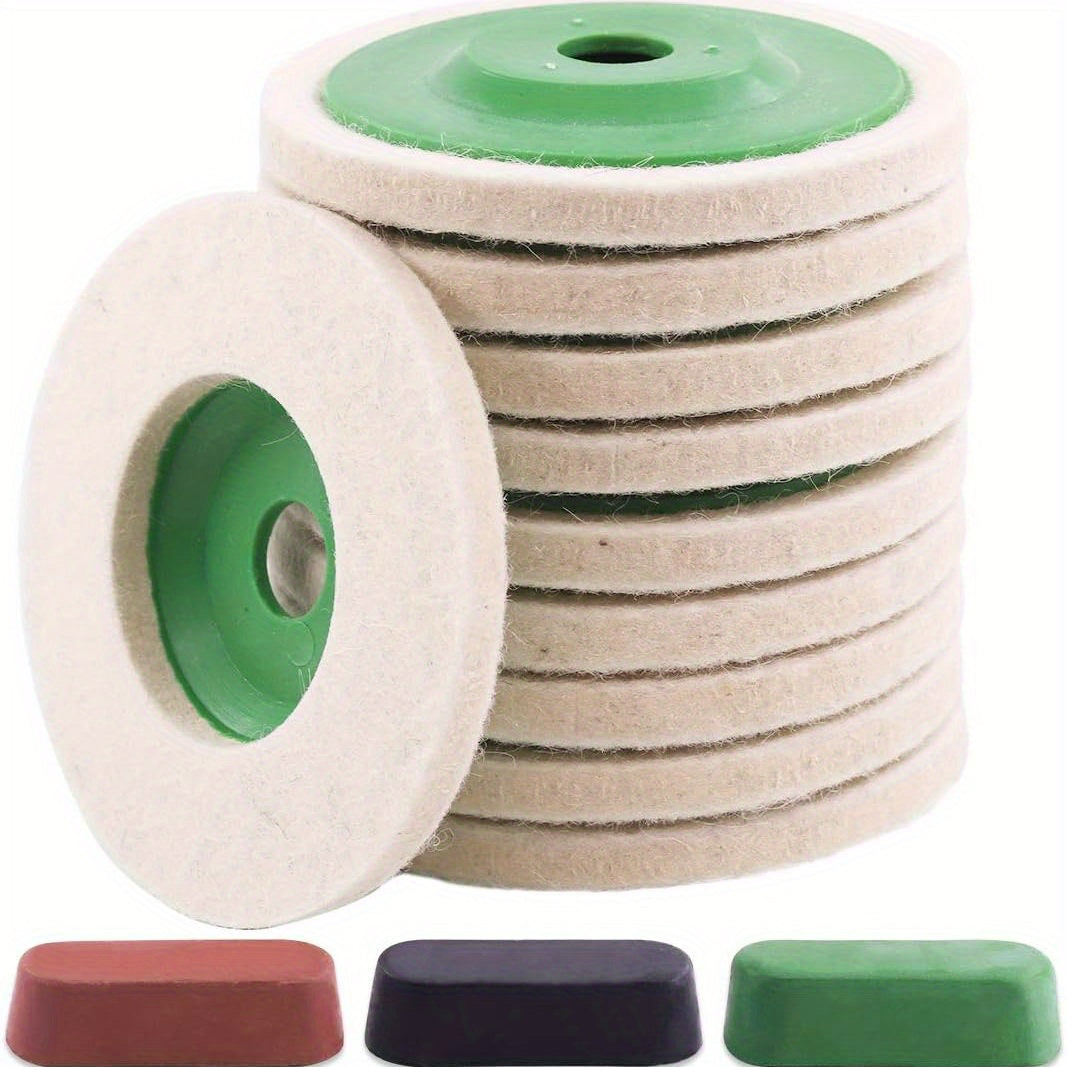 18pcs Polishing & Sanding Wheel Disc Kit 100mm Wool Felt Buffing Polishing Wheel