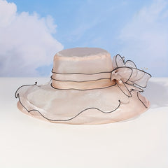 Wide Brim Organza Sun Hat Mesh Flower Summer Travel Beach Hats