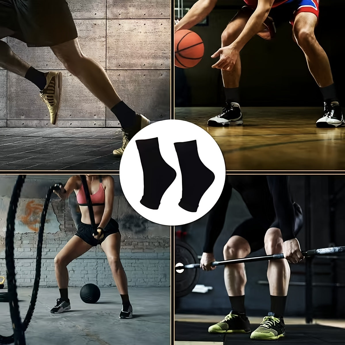 3 Pairs Toeless Compression Socks Plantar Fasciitis Ankle Sleeves