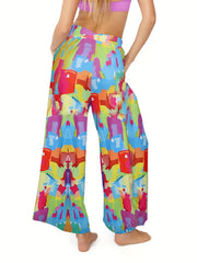 Women's Plus High Rise Wide Leg Pants With Pockets