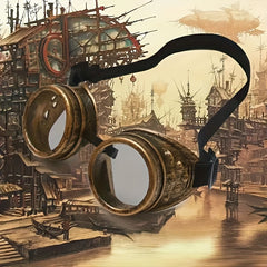 Steampunk Goggles Retro Round Glasses for Cosplay & Halloween