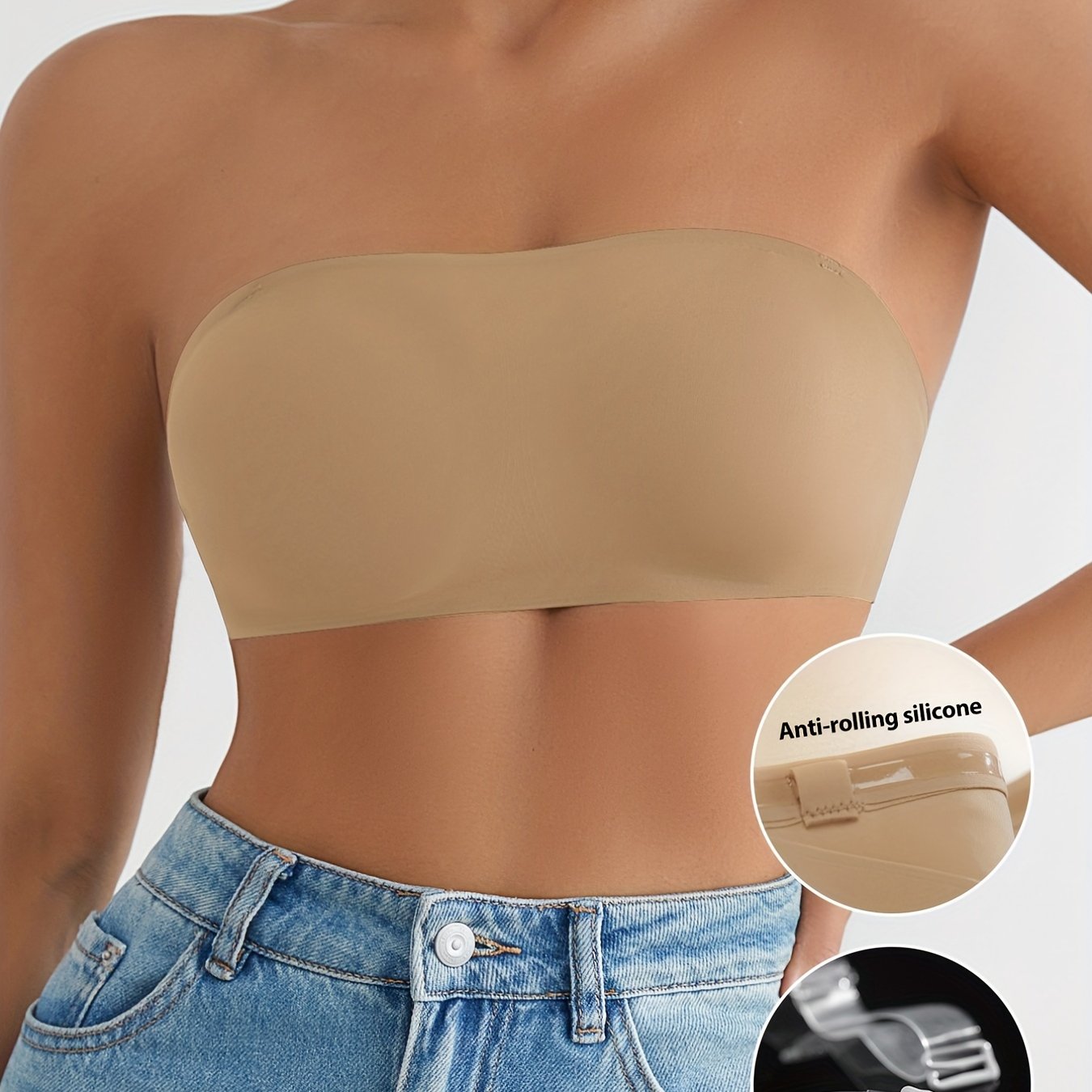 Seamless Strapless Bandeau Bra Cozy Stretch Everyday Bra Women's Lingerie