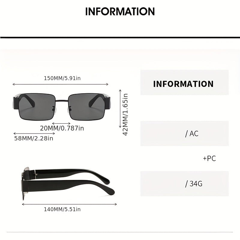 Men's Square Hip Hop Style Sunglasses Street Party Accessories