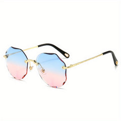 Gradient Polarized Sunglasses UV400 Rimless Beach Party Glasses