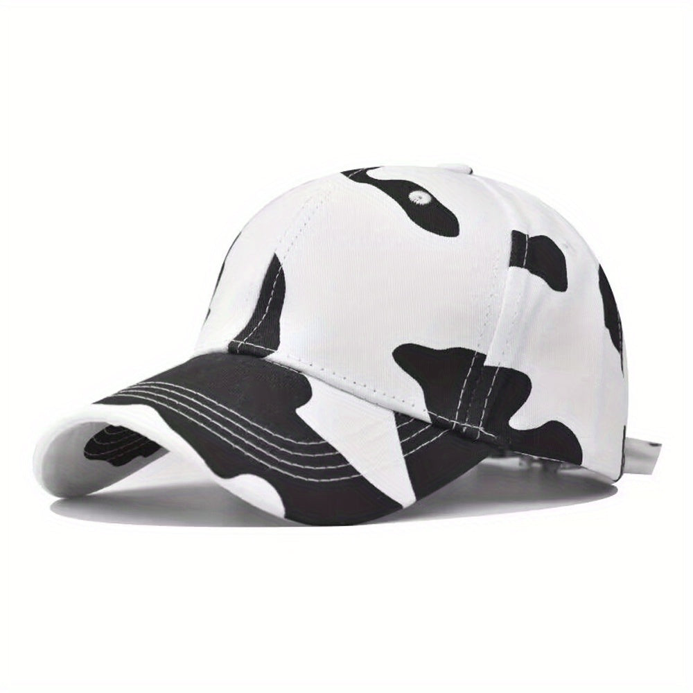 Cow Pattern Printed Baseball Cap Casual Dad Hat Adjustable Sun Hat For Women
