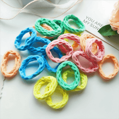 20pcs Multicolor Hair Tie Fancy Textured Elastic Headbands Hair Rope