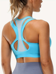Comfy Cut Out Zipper Sports Bra for Women
