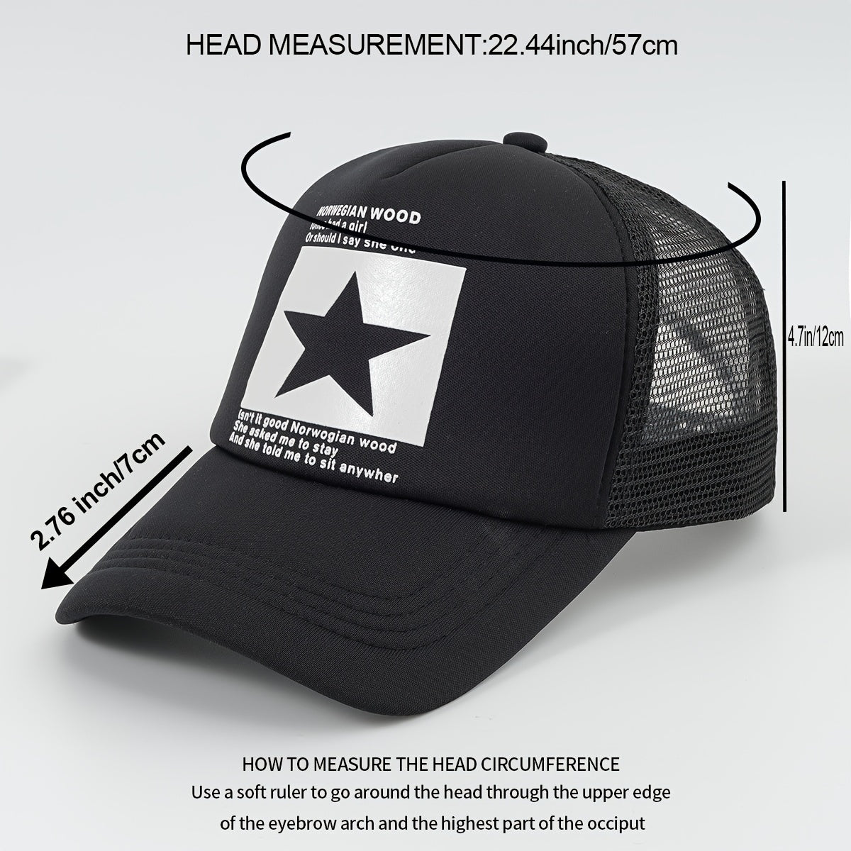 Trucker Hat High Top Baseball Cap Hip Hop Cap Street Dance Cap