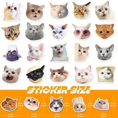 100pcs Cat Expression Package Stickers Funny DIY Cat Head Stickers