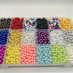 100pcs 6mm Colorful Pearls Acrylic Spacer Beads For Jewelry Making