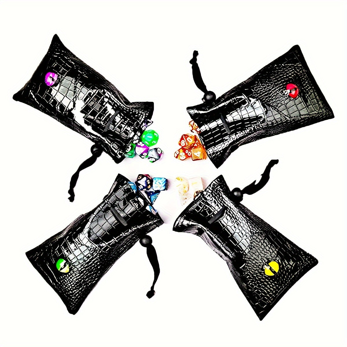 Crocodile Pattern Drawstring Dice Pouch Coin Storage Bag