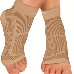 Unisex Ankle Support Socks Open Toe Heel Protection