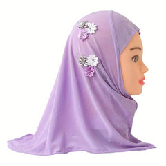 Toddler Girls Bandana Arab Hat Six Flowers