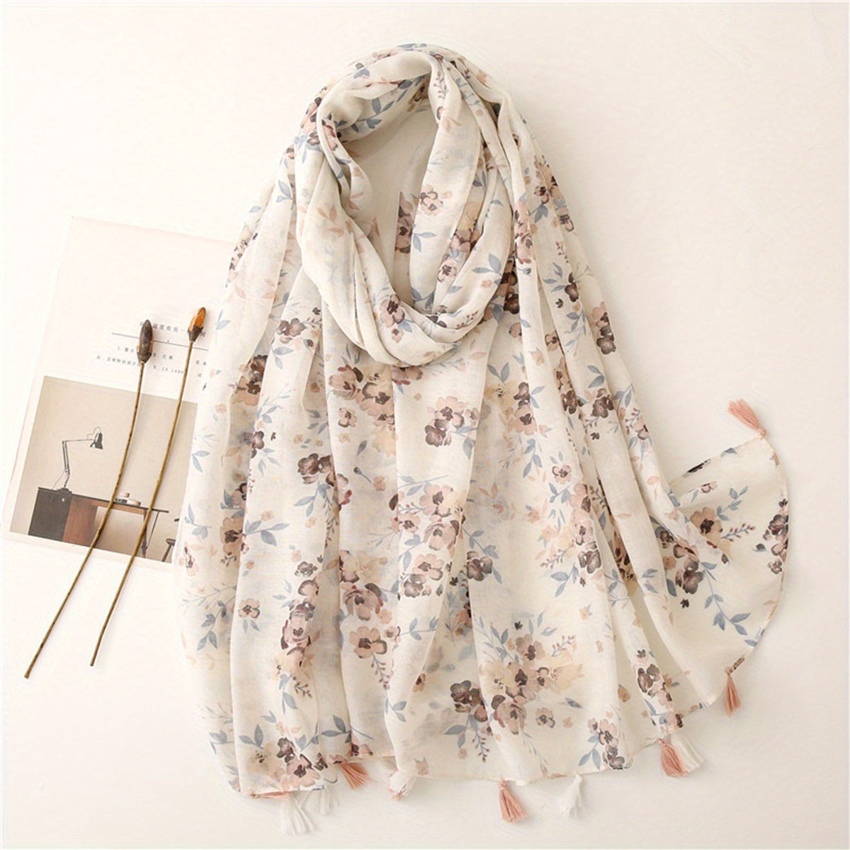 Floral Tassel Shawl Scarf Print Soft Headband Hijab
