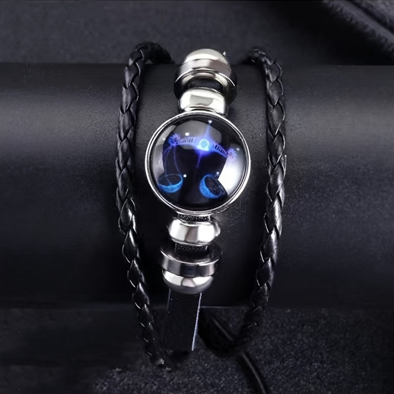 Zodiac Charm Bracelet Multilayer Leather Bangle