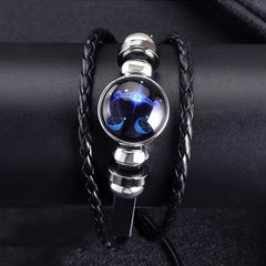 Zodiac Charm Bracelet Multilayer Leather Bangle