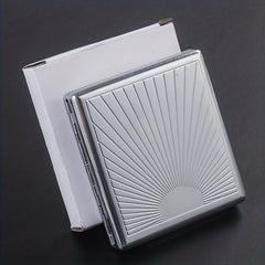 Men's 20 Pack Steel Cigarette Case, Stress Resistant, Silver Gray