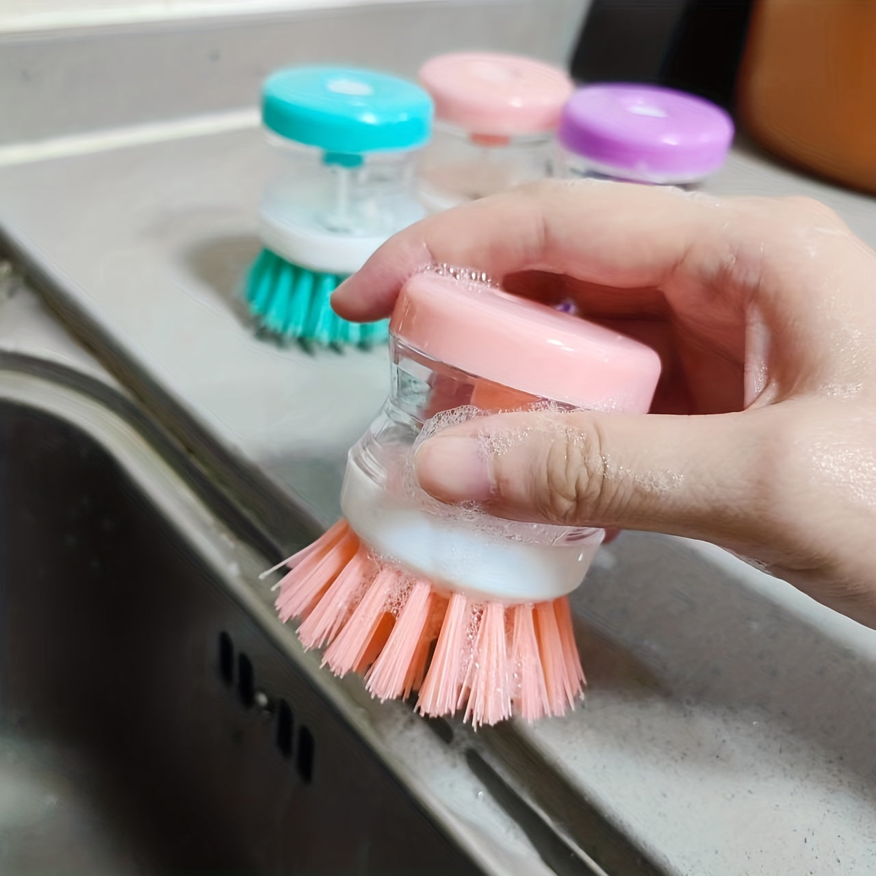 Automatic Press Type Bowl Brush - Multifunctional Cleaning Brush