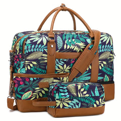 Large Capacity Lightweight Carry on Bag Set Canvas Luggage Weekender Gym Bag